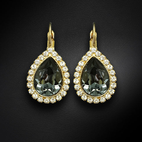 Auskarai "Debesų Lašas (Sidabrinė Naktis)" su Swarovski™ kristalais